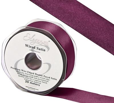 bg645615 Eleganza WiredEdge Premium DoubleFaced Satin 25mm x20m Vintage Rose No89