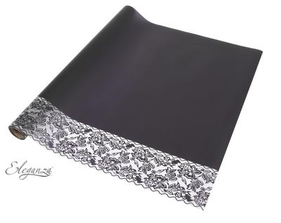 bg651180 Eleganza Matte Decorative Edge Wrap 50cm x 10m Black No20