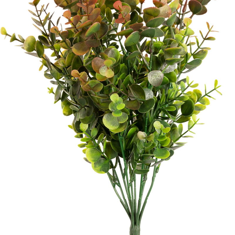 501085 Plastic Eucalyptus Bush Large x 9 Green Red