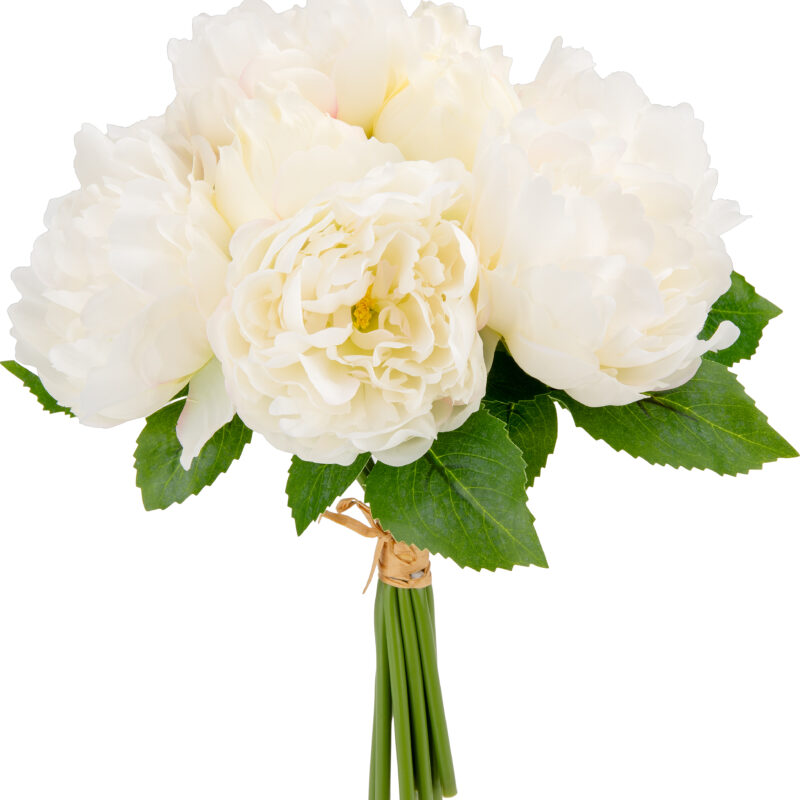 506684 Eleganza 36cm Peony Bouquet x 10 heads Cream