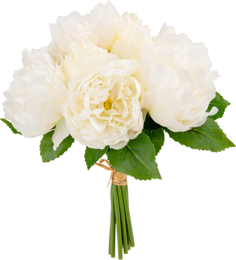 506684 Eleganza 36cm Peony Bouquet x 10 heads Cream